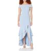 image:imageAdrianna Papell Womens Crepe Ruffle GownElegant Sky