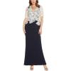 image:imageAdrianna Papell Womens Embroidered Crepe GownMidnightIvory