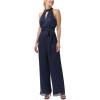 image:imageAdrianna Papell Womens Metallic Crinkle JumpsuitNavy Night