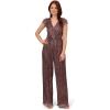 image:imageAdrianna Papell Womens Metallic Crinkle JumpsuitPlum