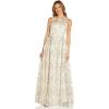 image:imageAdrianna Papell Womens Metallic Floral GownIvoryGold
