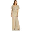 image:imageAdrianna Papell Womens Metallic Foil GownChampagne Gold