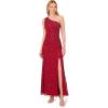 image:imageAdrianna Papell Womens One Shoulder Beaded DressCranberry