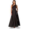 image:imageAdrianna Papell Womens One Shoulder Mikado GownBlack
