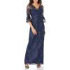 image:imageAdrianna Papell Womens Sequin Embroidery GownNavy