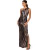 image:imageAdrianna Papell Womens Sequin One Shoulder GownBlack Multi