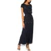 image:imageAdrianna Papell Womens Short Sleeve Beaded Gown Navy 6