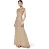 image:imageAdrianna Papell Womens ShortSleeve All Over Sequin GownChampagneGold