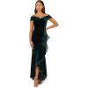 image:imageAdrianna Papell Womens Velvet Off The Shoulder GownHunter