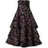 image:imageAidan Mattox Womens Strapless Clipped Jacquard Long GownBlackMulti