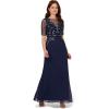 image:imagePapell Studio Womens Beaded Chiffon Long DressLight NavyGunmetal