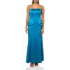 image:imageWomens Stretch Mikado Strapless GownDark Teal