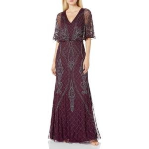 image:imageAdrianna Papell Womens Beaded Blouson GownDeep Amethyst