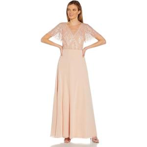 image:imageAdrianna Papell Womens Beaded Chiffon GownBlush