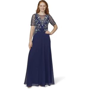 image:imageAdrianna Papell Womens Beaded Chiffon GownLight Navy