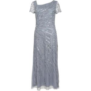 image:imageAdrianna Papell Womens Beaded Gown with Short SleevesGreen Granite