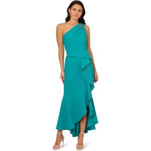 image:imageAdrianna Papell Womens Beaded Knit Crepe GownTeal Lagoon