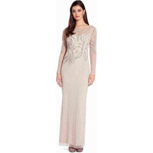 image:imageAdrianna Papell Womens Beaded Long DressBiscotti