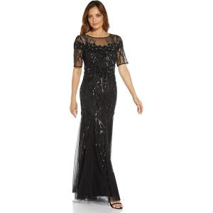 image:imageAdrianna Papell Womens Beaded Long GownBlack