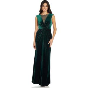 image:imageAdrianna Papell Womens Beaded Velvet Mermaid GownSpecial Occasion DressHunter