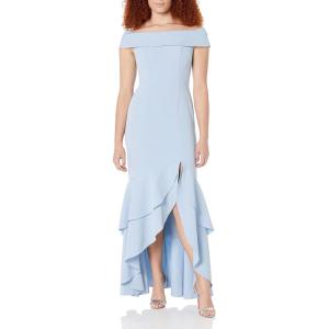 image:imageAdrianna Papell Womens Crepe Ruffle GownElegant Sky