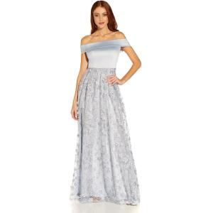 image:imageAdrianna Papell Womens Floral Embroidery GownSpecial Occasion DressOpal