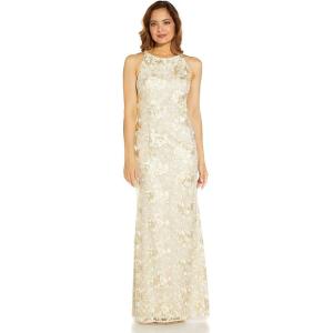 image:imageAdrianna Papell Womens Floral Embroidery Halter GownIvory Multi