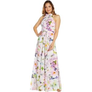 image:imageAdrianna Papell Womens Floral Halter GownIvory Multi