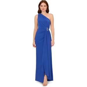 image:imageAdrianna Papell Womens Jersey Evening Gown Brilliant Sapphire 18