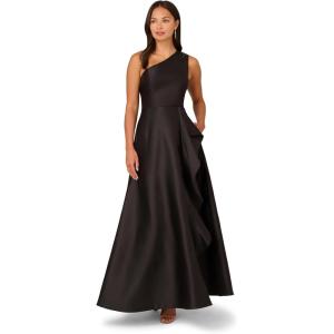 image:imageAdrianna Papell Womens One Shoulder Mikado GownBlack