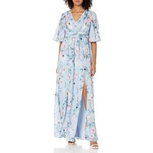 image:imageAdrianna Papell Womens Printed Floral Chiffon GownGlacier Multi