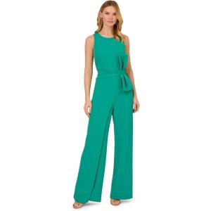 image:imageAdrianna Papell Womens Wide Leg Bow Detail JumpsuitBotanic Green