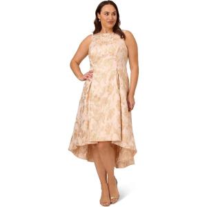 image:imageAdrianna Papell womens Plussize 34 Sleeve Beaded Illusion Gown With Sweetheart NecklineBlushGold