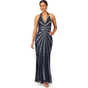 image:imageAidan Mattox Womens VNeck Halter Beaded GownNavy