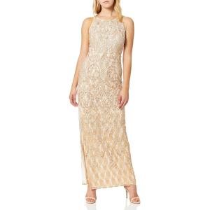image:imageAidan by Aidan Mattox Womens Embroidered Lace Gown Blush 14