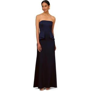 image:imageWomens Stretch Mikado Strapless GownNavy