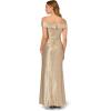 image:imageAdrianna Papell Womens Off Shoulder Metallic GownLight Gold