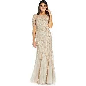 image:imageAdrianna Papell Womens Beaded Gown with GodetsOcean Dream