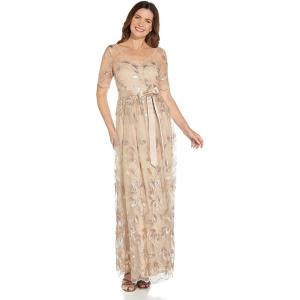 image:imageAdrianna Papell Womens Embroidered Long BallgownChampagne Gold