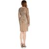 image:imageAdrianna Papell Womens Beaded Illusion SheathLeadNude