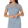 image:imageAdrianna Papell Womens Short Beaded Cocktail DressVintage Blue