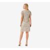 image:imageAidan Mattox Womens Beaded Flutter Sleeve TrapezeSilver
