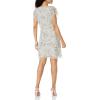 image:imageAidan Mattox Womens Beaded Flutter Sleeve TrapezeSilver