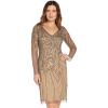 image:imageAdrianna Papell Womens Beaded Illusion SheathLeadNude