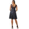 image:imageAdrianna Papell Womens Embroidered Midi Cocktail DressMidnight