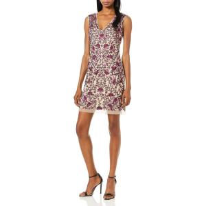 image:imageAidan by Aidan Mattox Womens Fully Embellished Floral Beaded CocktailMulticolor