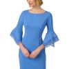 image:imageAdrianna Papell Knit Crepe Tiered Sleeve DressCool Water