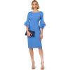 image:imageAdrianna Papell Knit Crepe Tiered Sleeve DressCool Water