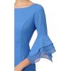 image:imageAdrianna Papell Knit Crepe Tiered Sleeve DressCool Water