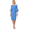 image:imageAdrianna Papell Knit Crepe Tiered Sleeve DressCool Water